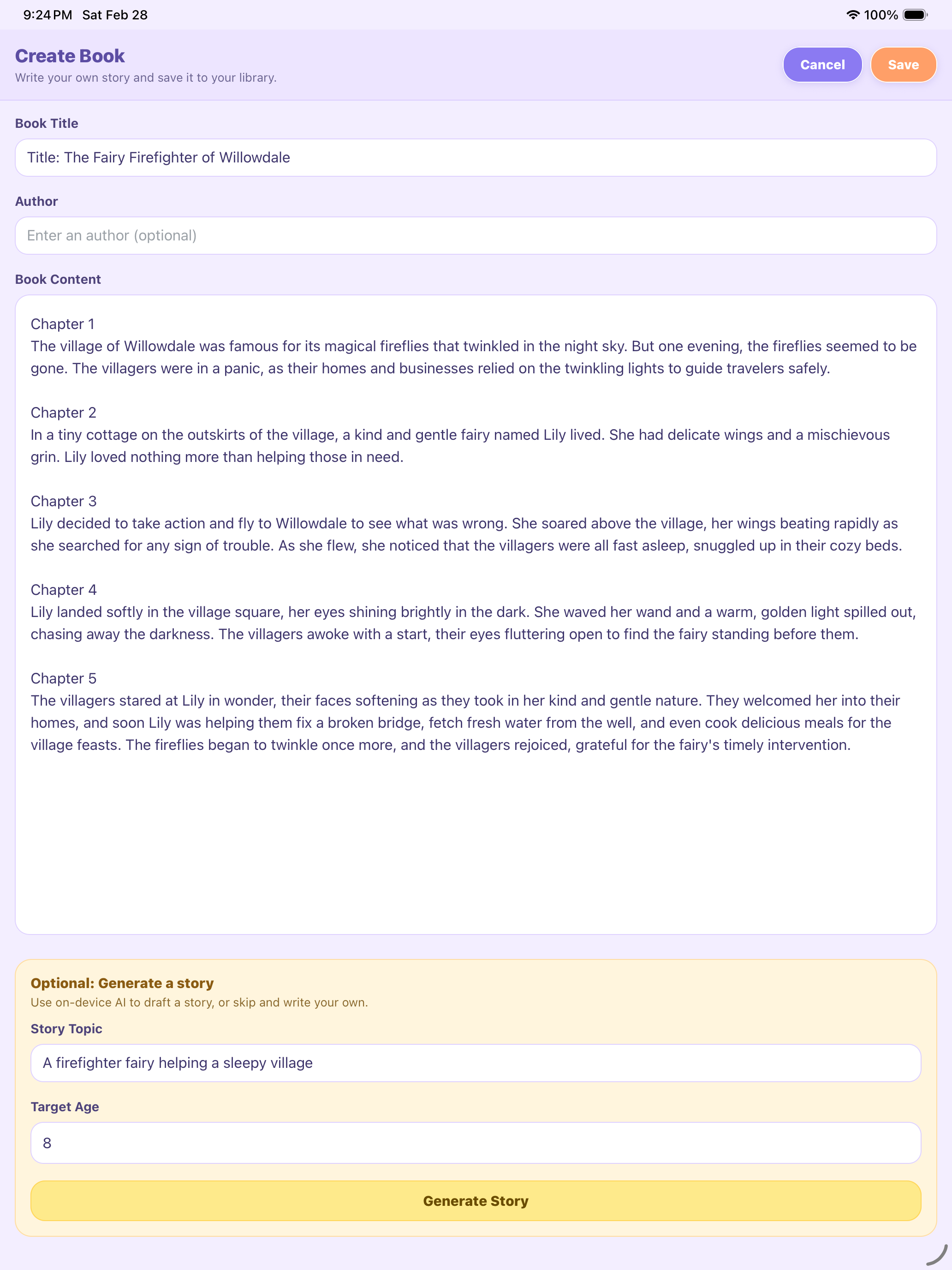 Bookletto iPad 故事編輯器及裝置端故事生成控制