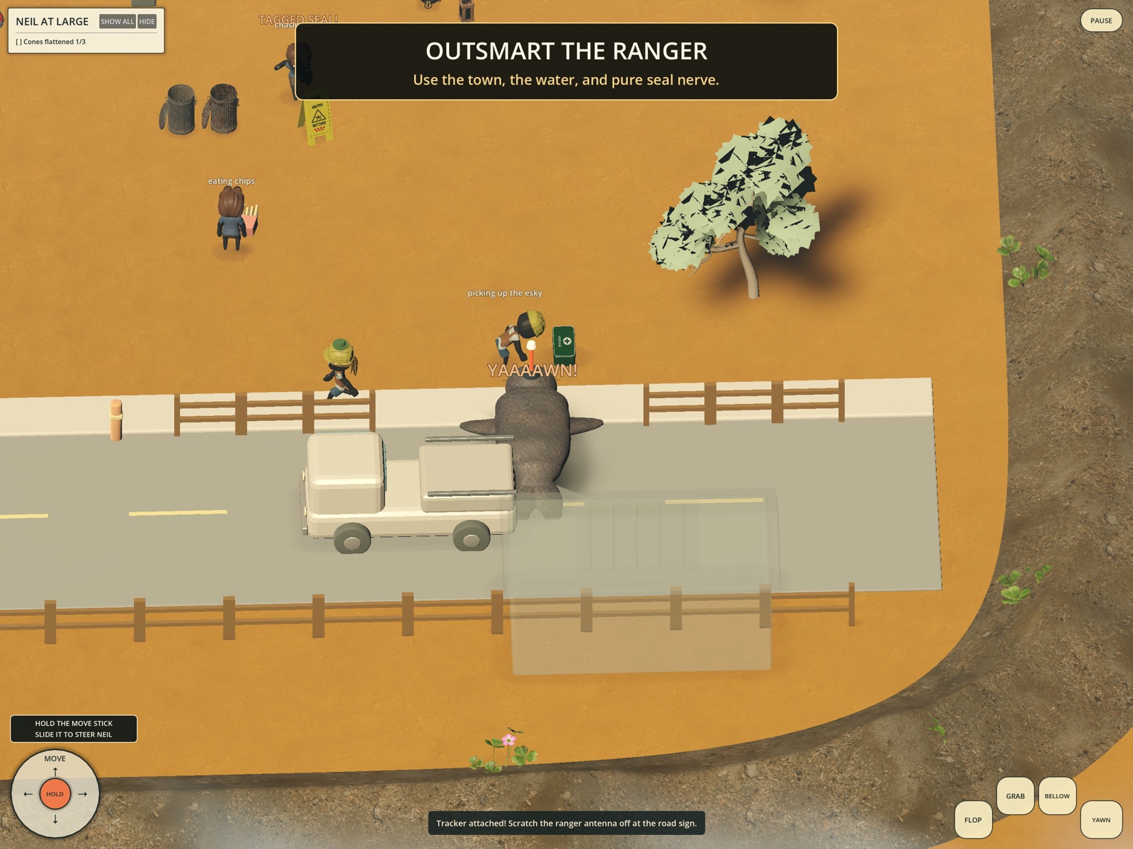 Neil attempting to outsmart the park ranger