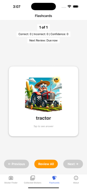 Spanish or Vanish flashcards screenshot