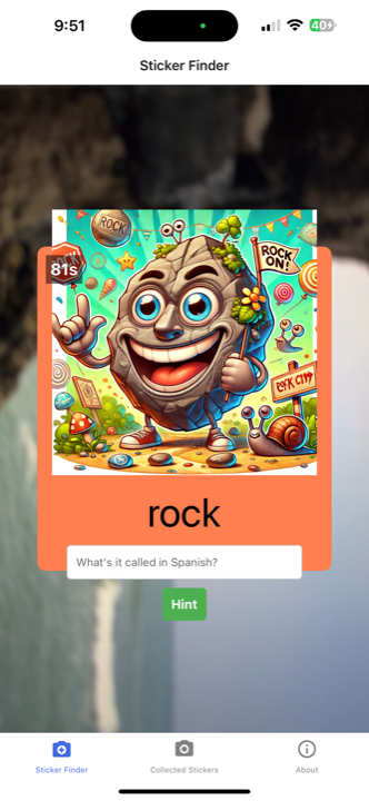 Spanish or Vanish sticker finder screenshot